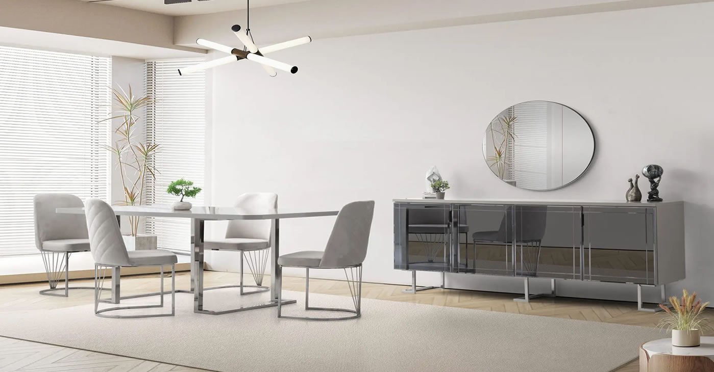Silver Dining Room Set