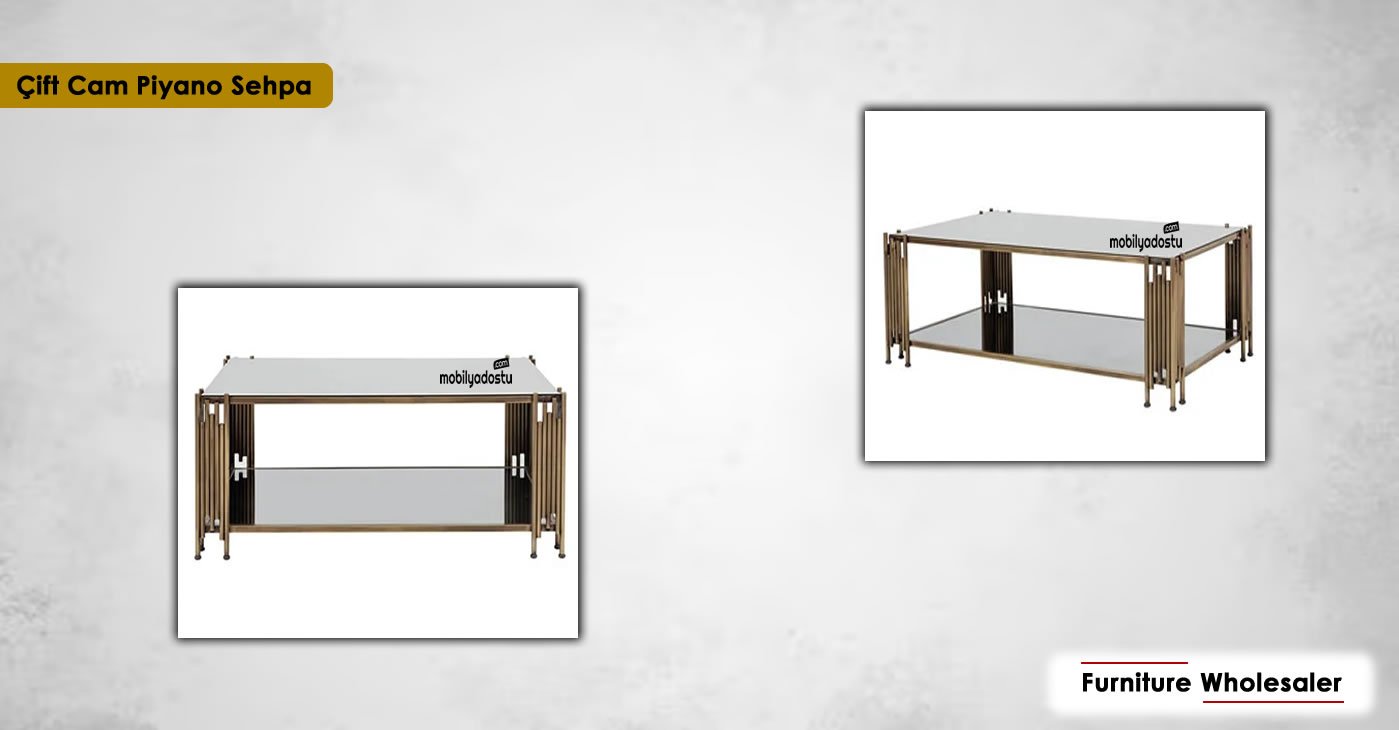Double Glass Piano Coffee Table